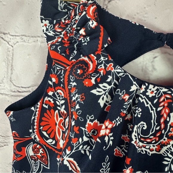 Janie and Jack Floral paisley Navy sleeveless romper sz 18-24M - Picture 2 of 6